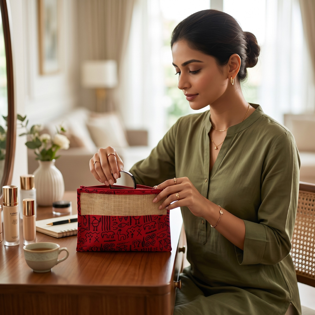 Warli Vanity Pouch (Pack of 3)